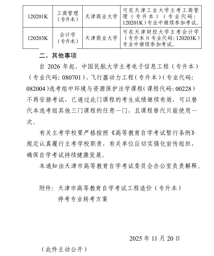 关于天津市高等教育自学考试停考相关专业的通知！(图3)